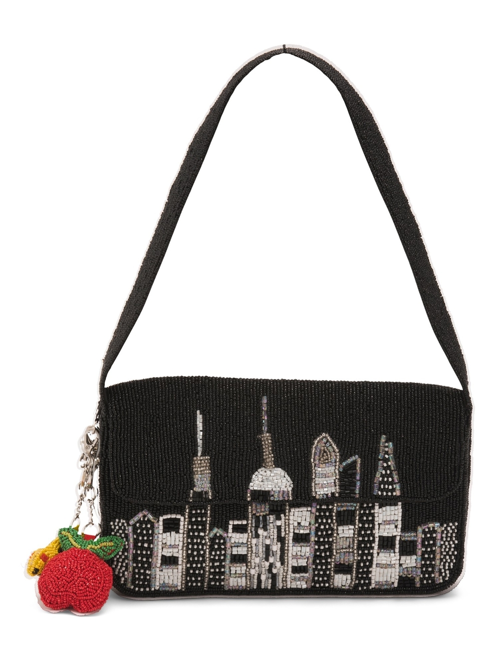 Beaded New York Shoulder Handbag
